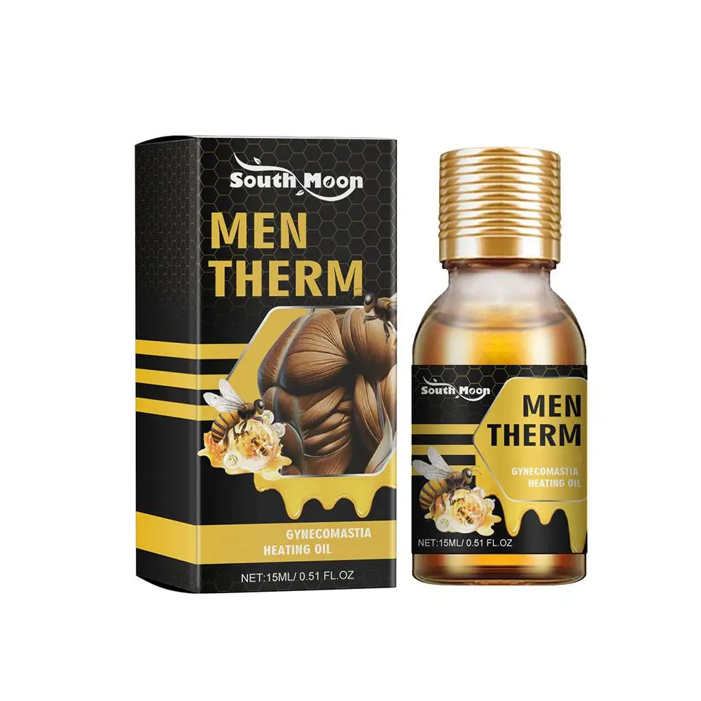 15ml Men Bee Gynecomastia Heating Oil Breast Shaping Breast Firm Massage Serum Breast Tighten Oil Skin Care