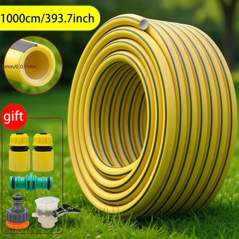 Garden Hose Heavy-Duty 5/10/20m Heavy-Duty Rubber Garden Hose - Scratch & Wear Resistant, Leak-Proof, All-Season for Home, Balcony & Car Washing