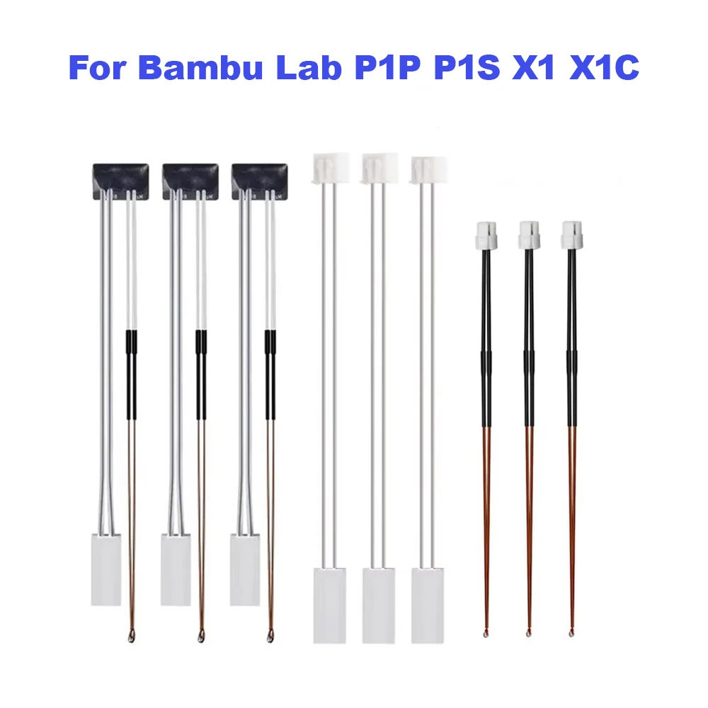 

Для Bambu Lab Hotend v2.0 V3.0 Kit X1c P1P Термистор и керамическая нагревательная пластина Hotend V3Нагревательный картридж 24 В 50 Вт Детали 3D-принтера