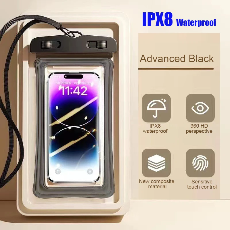 Airbag Floating Swimming Bag Waterproof Phone Pouch,Universal Waterproof Phone Case,Dry Bag Outdoor Beach Bag for iPhone IPX8