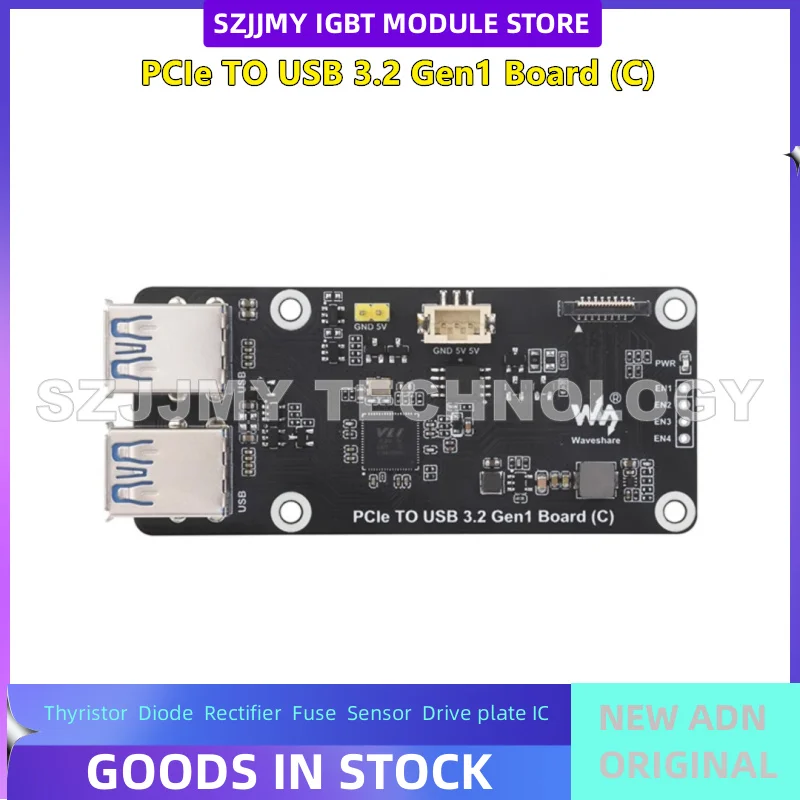 Raspberry Pi 5th generation PCIe to four-way USB 3.2 Gen1 expansion board 5Gbps high-speed driver free NEW ORIGINAL IN STOCK