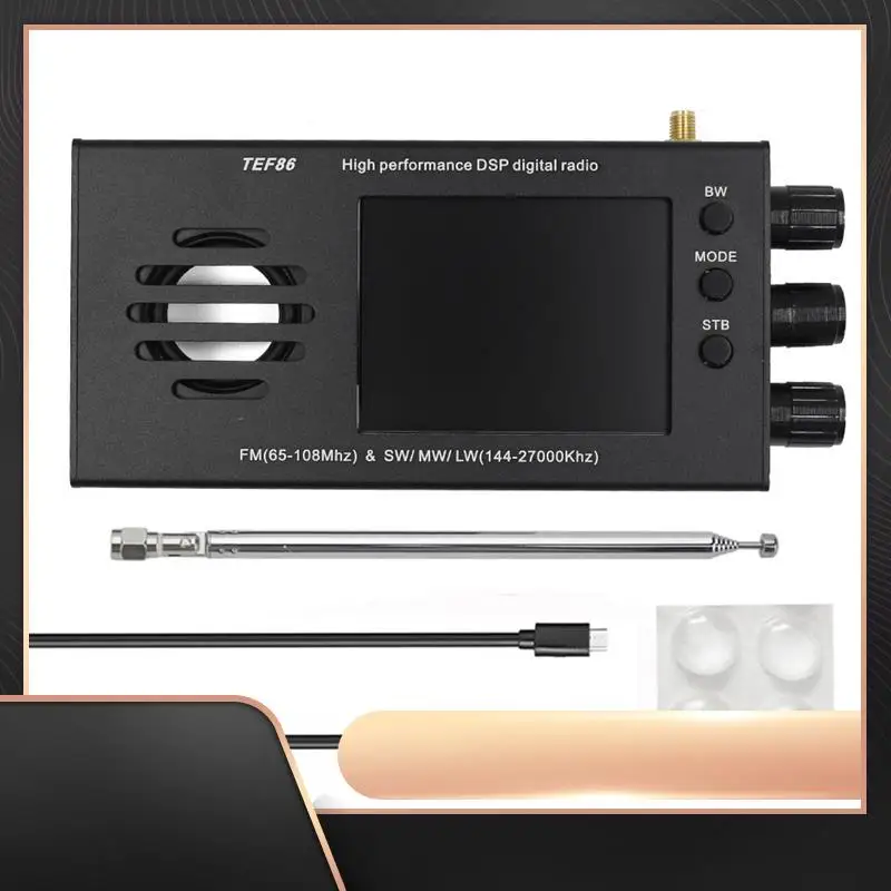 

1 комплект TEF6686 DSP цифровой радиоприемник FM (65-108 МГц) и SW/MW/LW (144-27000 кГц) с батареей, черный алюминиевый сплав