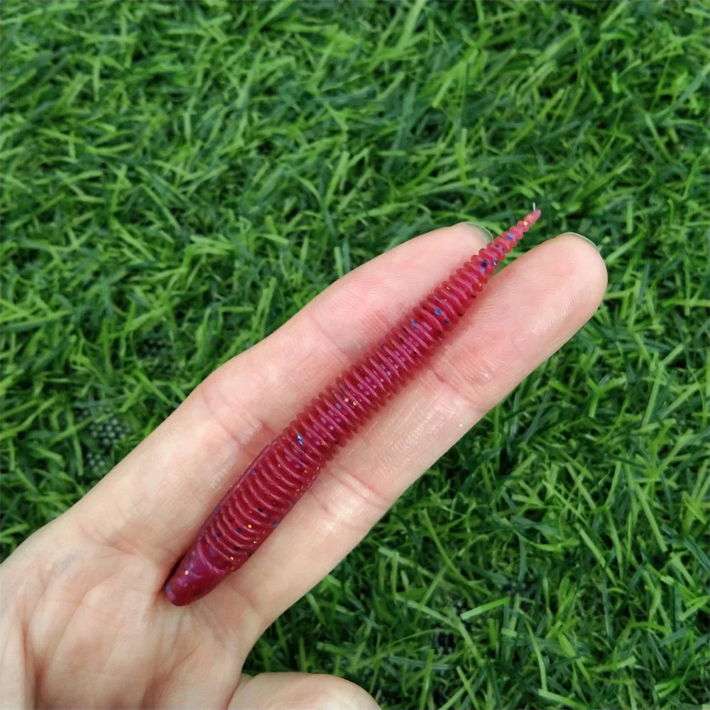 10pcs 70mm 1.3g Soft Worm Lures Silicone Bait Sea Fish Pva Swimbait Wobblers Goods For Fishing Artificial Tackle