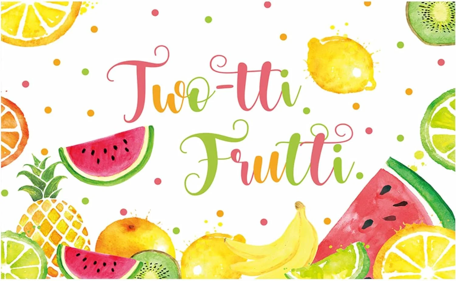 Twotti Frutti 2nd Birthday Backdrop Fruit Summer Theme party photo background photography backdrop banner studio