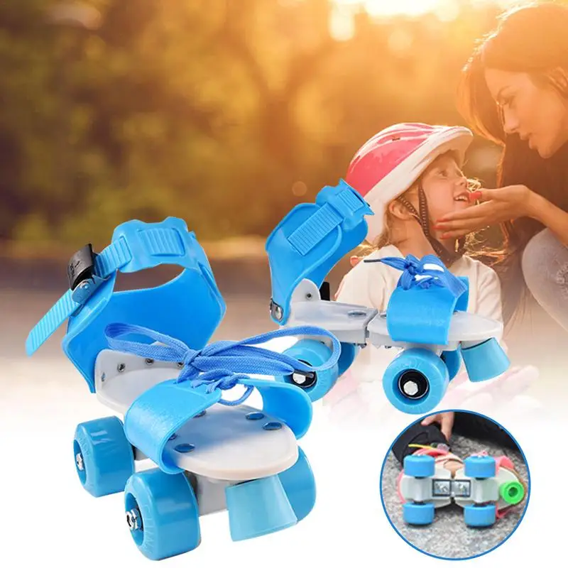 

Roller Skates Double Row Beginners Skates Easy To Wear Inline Skates Children's Adjustable Roller Skates for Kids Boys Girls