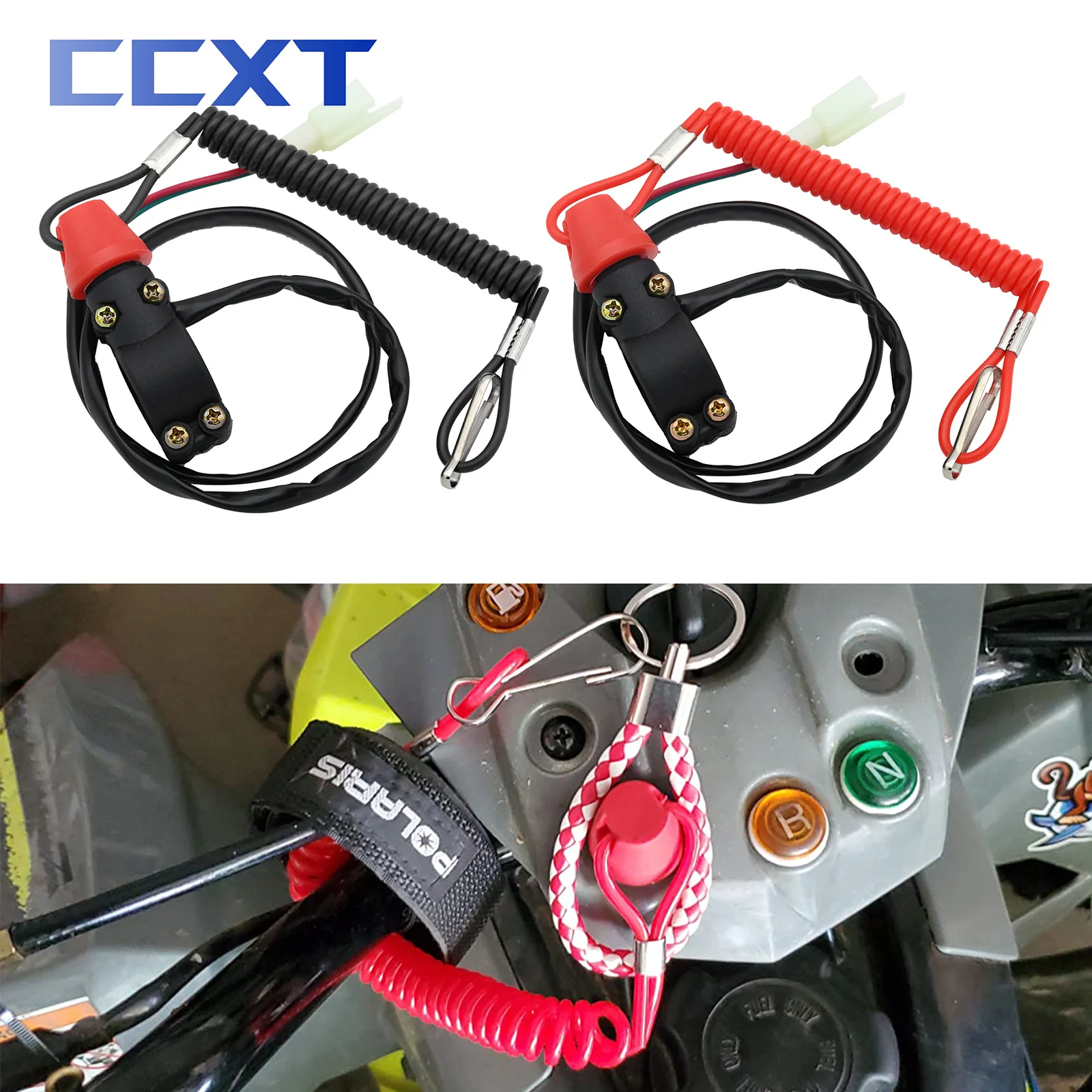 ATV Motorcycle Tether Lanyard Emergency Kill Stop Engine Switch Push Button For Kawasaki KTM Yamaha Honda Suzuki Universal Parts