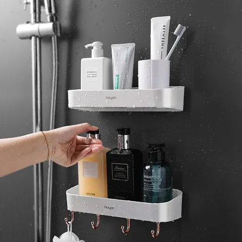 

Storage Rack Shelf No Punch Shampoo Holder Organizer Kitchen Seasoning Wall-Mounted Home Decor Gadget Bathroom Accessories