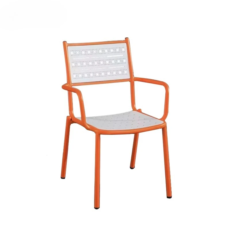 Popular Hot Sale Outdoor Knock Down Aluminum Tube Frame Outdoor Dining Chair Garden Chairs for Restaurant Cafe Bistro