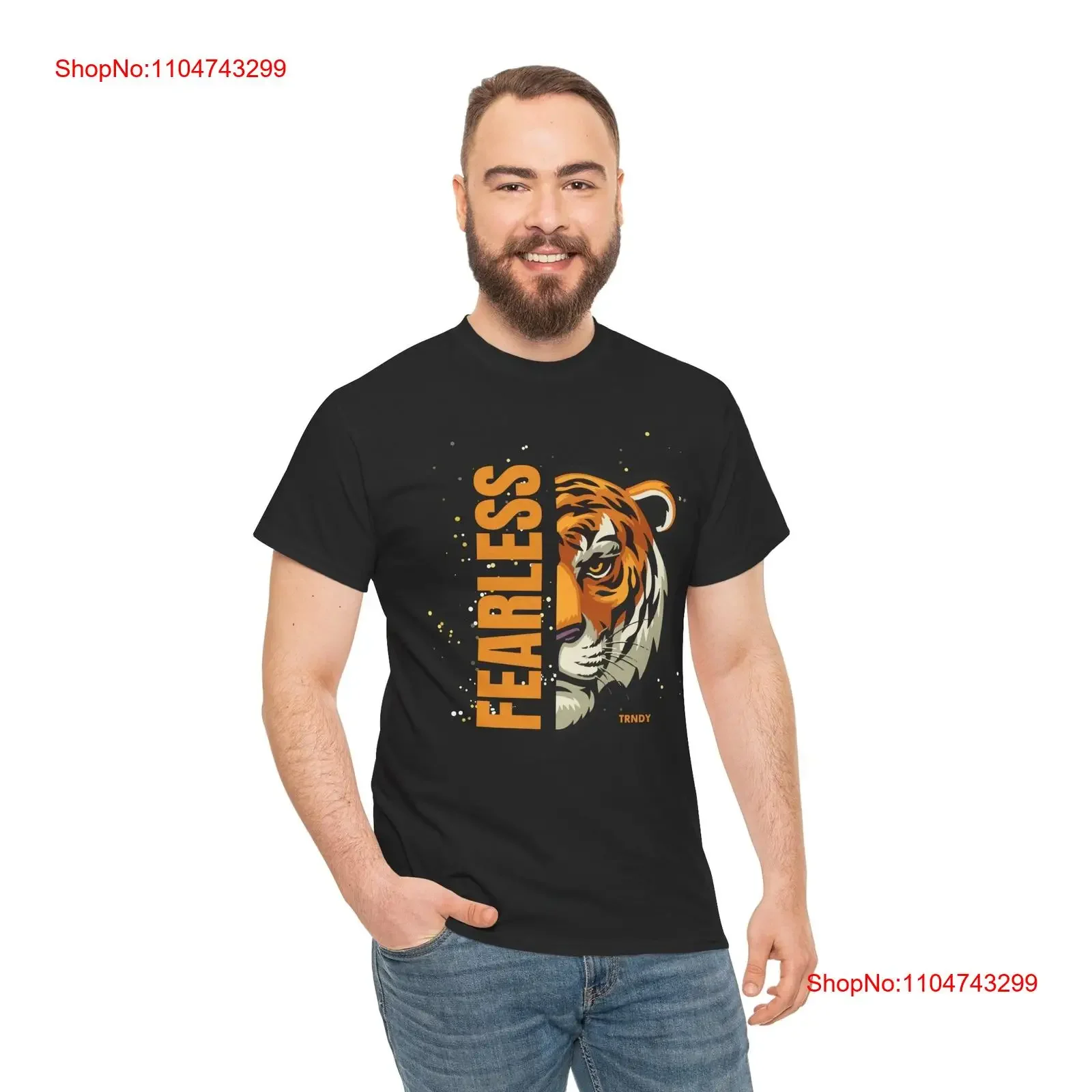 

Футболка Fearless Tiger, модная винтажная стираная футболка с жирным логотипом унисекс, слегка мягкая уличная модная повседневная удобная одежда