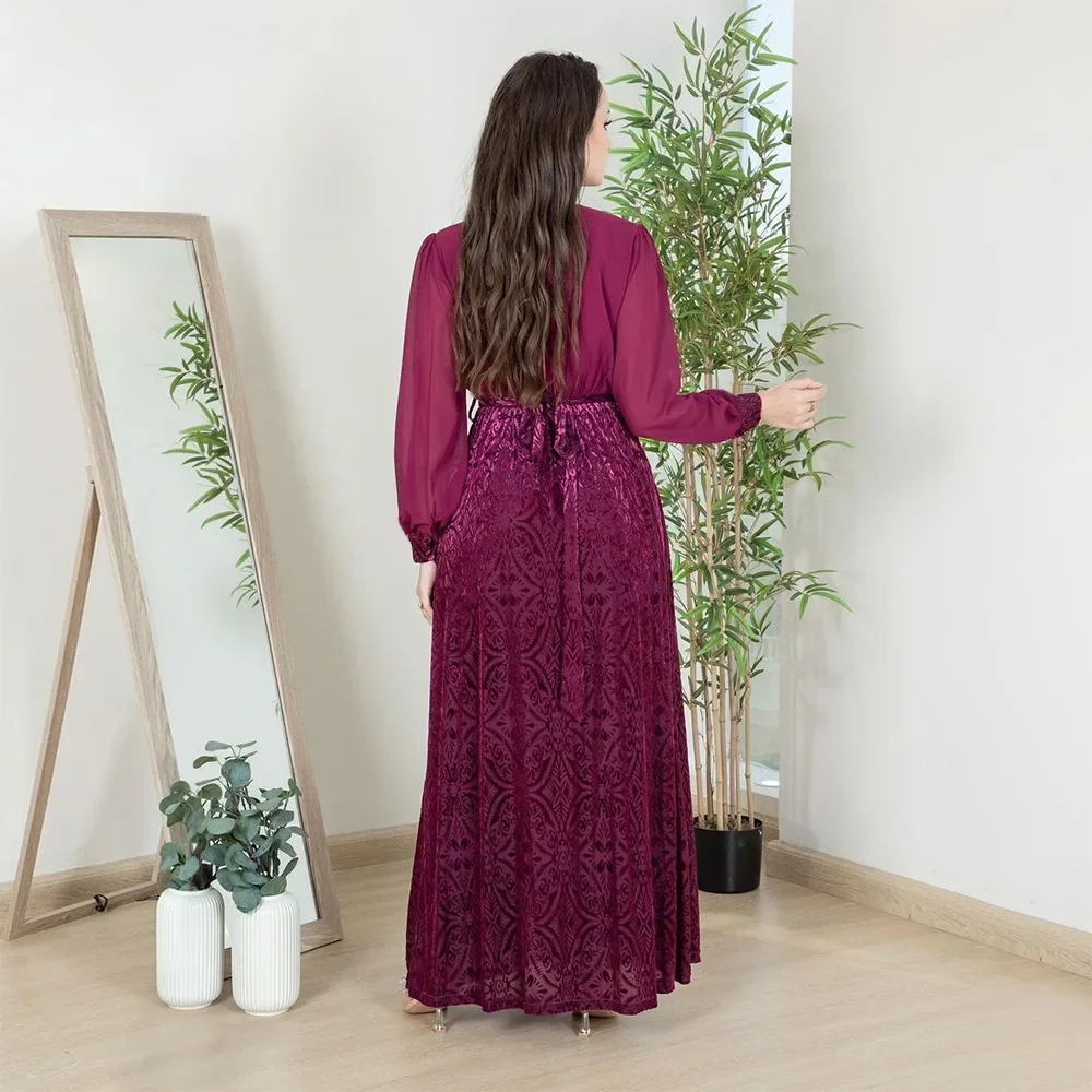 Eid Djellaba Dubai Abaya Diamonds Jalabiya Women Muslim Evening Party Dress Turkey Kaftan Morocco Caftan Femme Vestidos Abayas