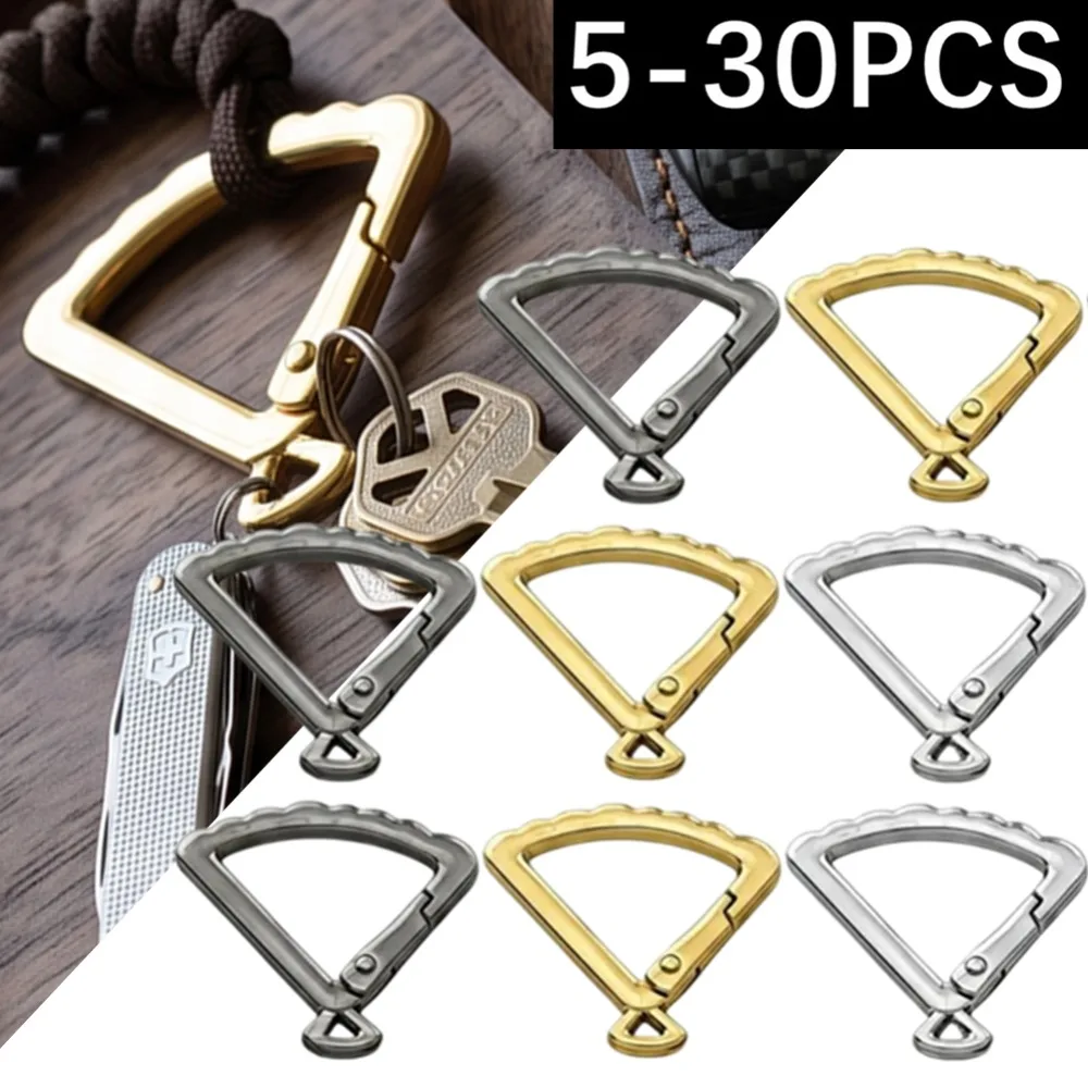 5-30Pcs Triangle Key Ring, Spring Snap Clip Hook Trigger Keychain Kettle Buckle for Bags Purses wholesale