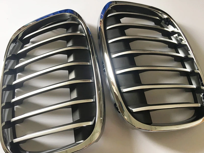 Front Kidney Grille Air  Racing Grill Fit For BMW X1 F48 F49 2016-2018 XDrive Car Accessories Replacement Part Chrome and Silver