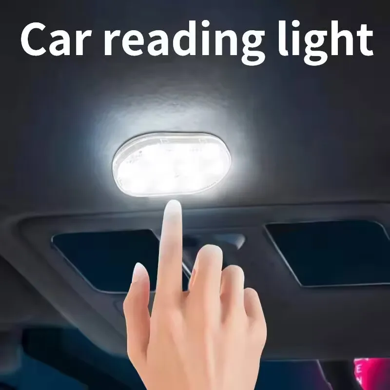 Luz LED de Toque USB Recarregável, Mini Luminária Sem Fio para Interior de Carro, Lâmpada de Leitura para Teto e Porta-Malas