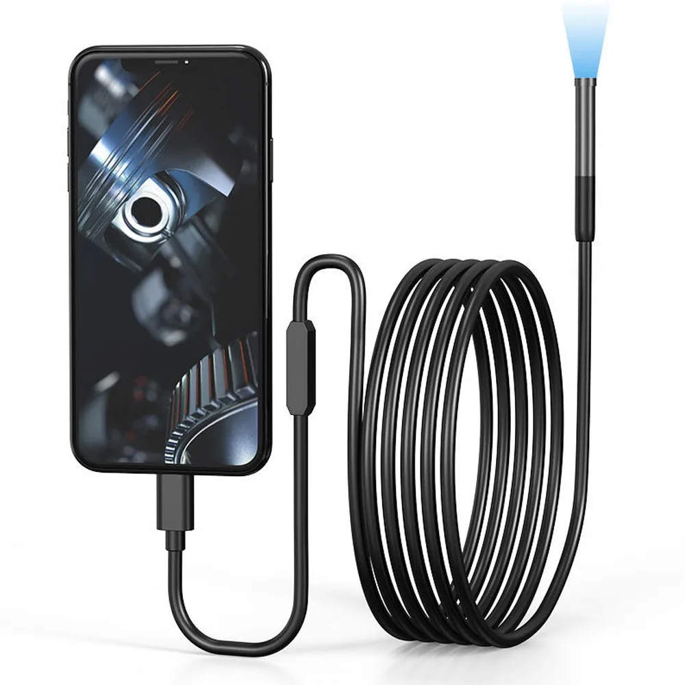 8mm HD Mini Endoscope Camera 3 in 1 Micro USB Type-C Waterproof Borescope for Android IOS Car Engine AC Pipeline Inspection