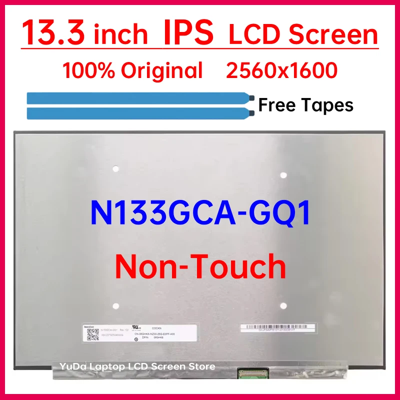 

13.3 Inch Laptop LCD Screen N133GCA-GQ1 Display Matrix Panel Replacement WQXGA 2560x1600 IPS 100% sRGB eDP 40 Pins Non-Touch