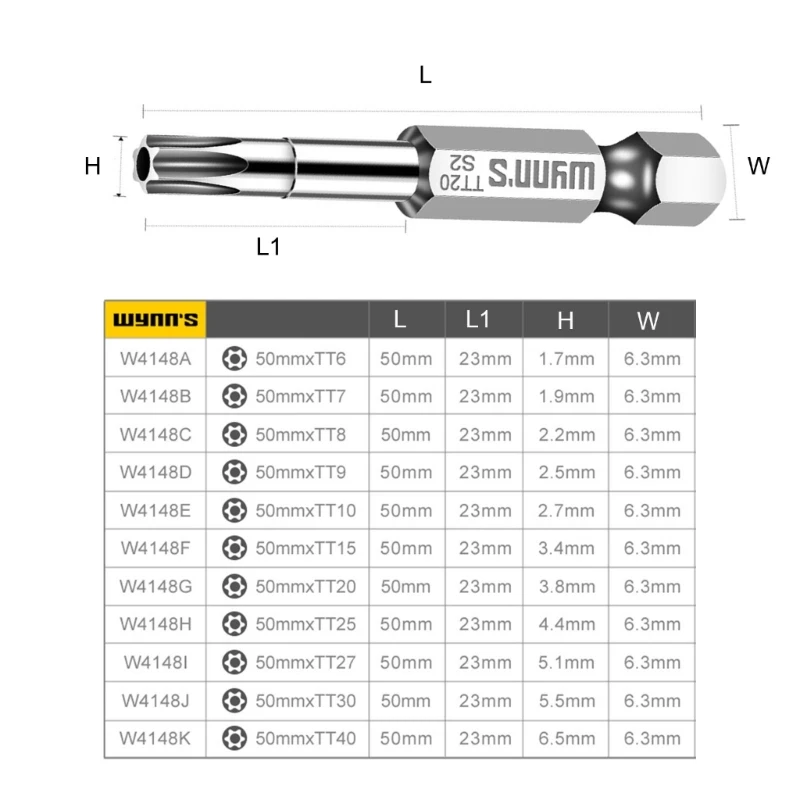 10Pack Torx Testa Cacciavite Bit Set Hex Shank Acciaio Cacciavite di Sicurezza Strumento A Prova di Manomissione Cacciavite Bit