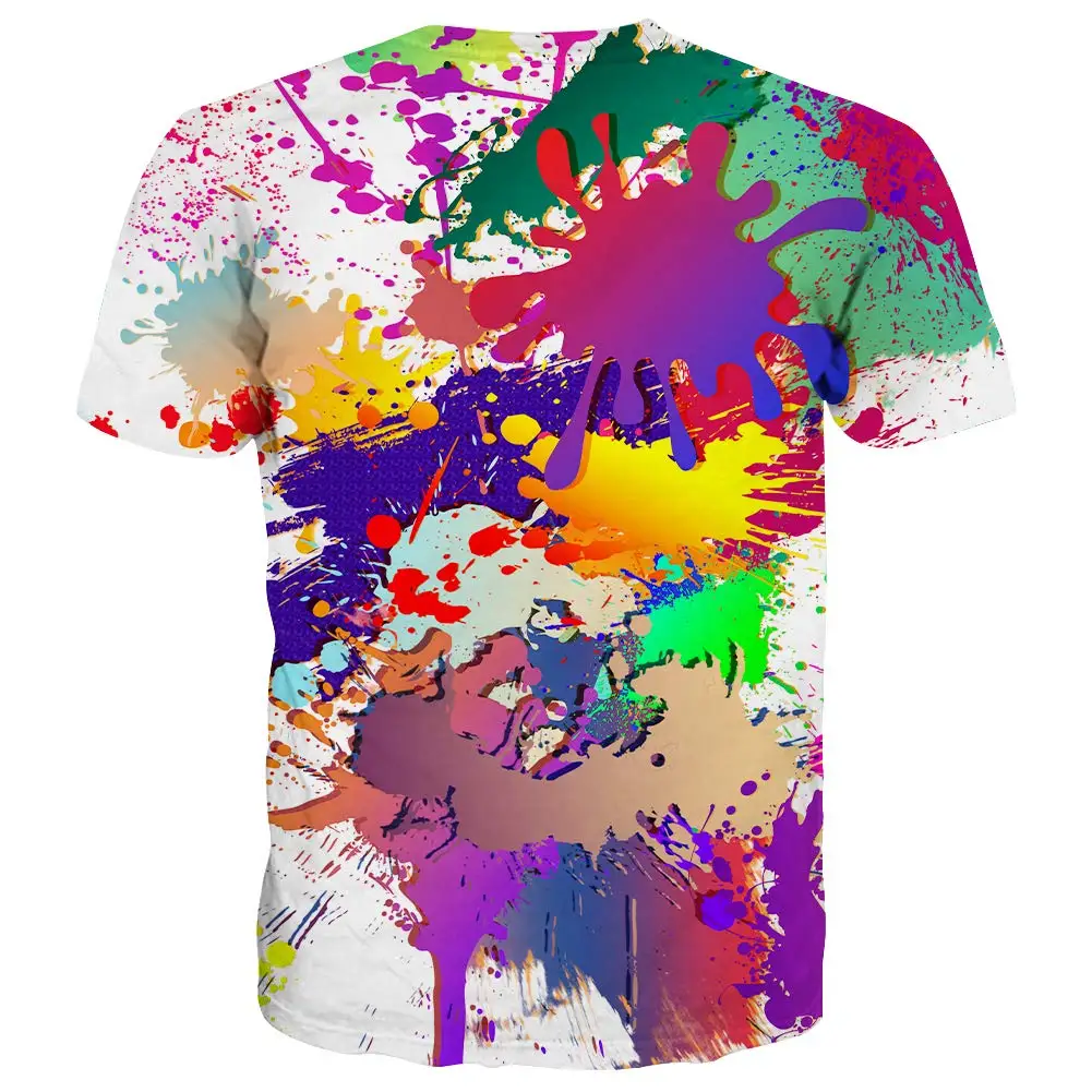 Summer New 3D Printed Color Starry Sky Pattern Round Neck Loose Breathable Fast Drying Short-Sleeved T-Shirt Clothing For Childr