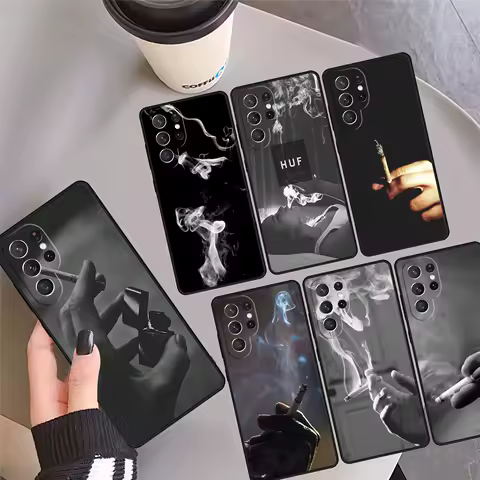 Smoking Cigar Phone Case Cover Coque For Samsung Galaxy S24 Ultra 23 S22 Plus S21 FE S20 S8 S9 S10 Note 10 Pro Note 20