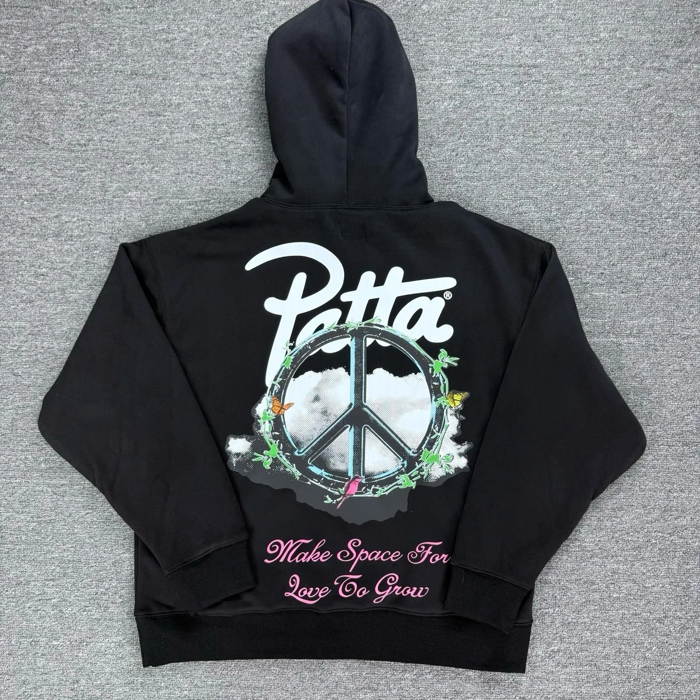 

Good Quality PATTA Hoodie Jacket Brand Fashion Women Men Classic Style Black Hooded Sweatshirt