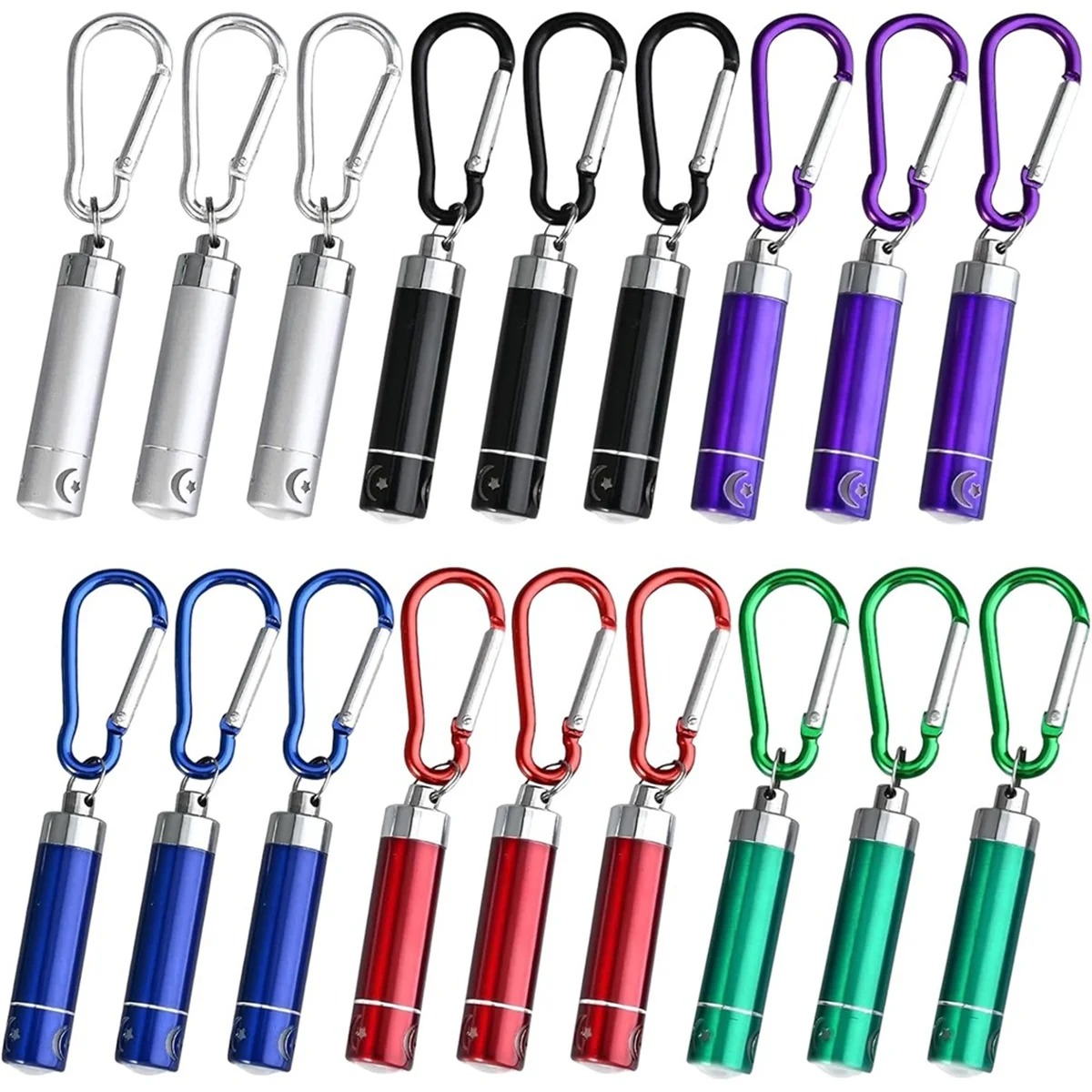 AA25 18Pack Mini Torch Key Fob Children, Coloured Aluminium Key Fob Torch, Suitable for Children'S Birthday Gift