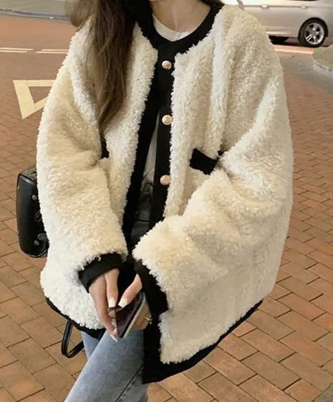 パーカー レディース 女性 冬 ポリエステル パッチワーク 縦型 オープンシルエット ルーズフィット ウエストバンド シック アーバン ユニーク ニュートラル マルチカラー