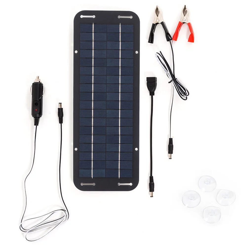 12222222222222W Solar Panel 12V Trickle Charger Battery Charger Kit With Double-Headedl1pAnd USma1blintainer BoaCaV