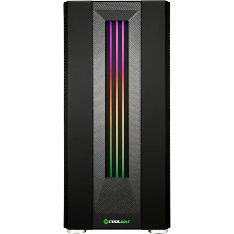 cool max pc, Mid-, 1 Pre-Installed Fan, Tempered Glass, RGB gaming case full tower black