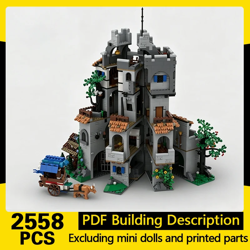 

Medieval Castle Model MOC Building Bricks Green Gate Castle Modular Technology Gifts Holiday Assemble Children Toys Suit