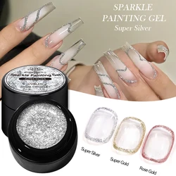 BORN PRETTY 5ml Super Gold Rose Gold Super Sliver Glitter Bright Sparkling French Nail Painting UV Gel Semi Permanent Nail