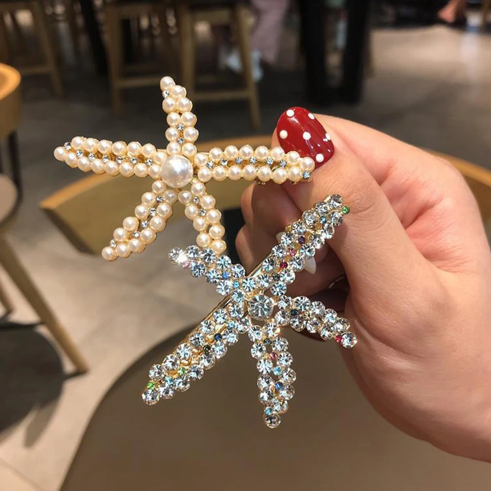 

4pcs Pearl Hair Clip Full Diamond Duckbill Bangs Side Clips for Girls Rhinestone Barrettes Women Accessories Bridal