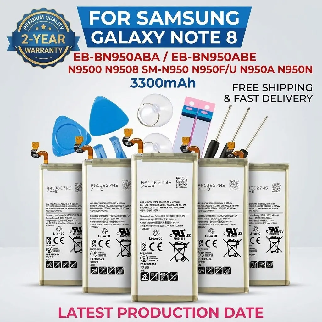 

For Samsung Galaxy Note 8 N9500 N9508 SM-N950 N950F N950U N950A N950N Battery EB-BN950ABA EB-BN950ABE 3300mAh + Tools Kit