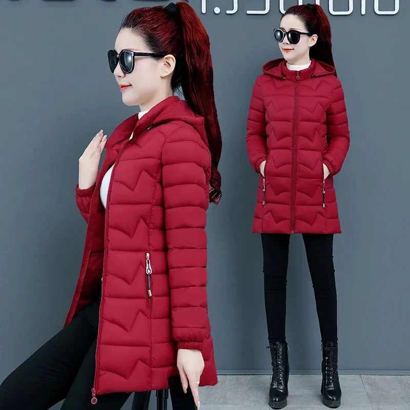 2023 New Women\'s Winter Jacket Warm Parkas Female Down Cotton Coat Outwear Detachable Hooded Thicke Cotton Clothes Tops 5XL 6XL