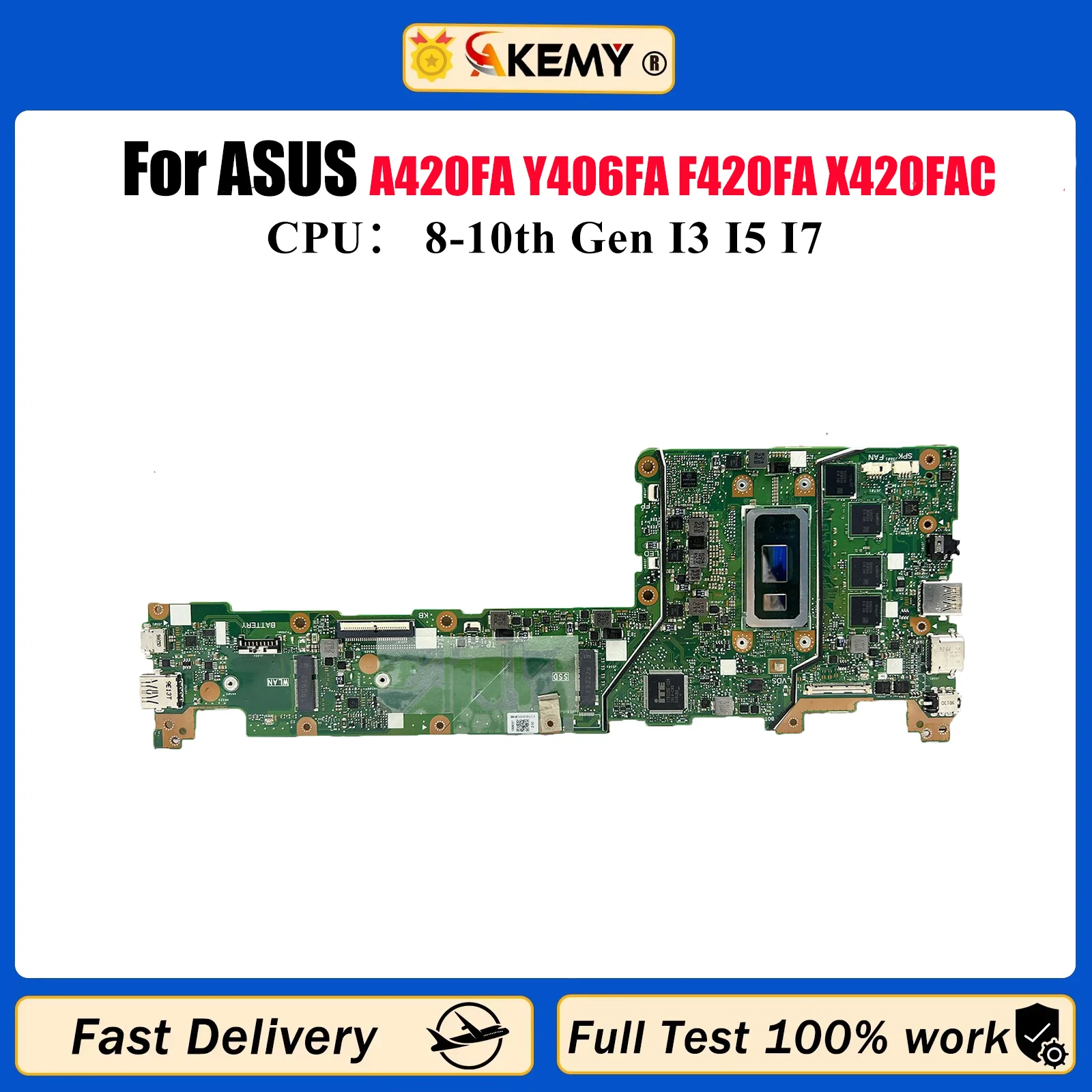 

Материнская плата для ноутбука X420FA для ASUS VivoBook X420F A420FA Y406FA F420FA X420FA X420FAC с процессором I3 I5 I7, 100% тестирование ОК