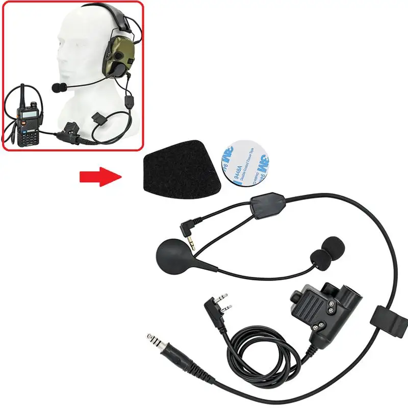 Top Line Microphone Kenwood PTT Connector Kit for Howard Leight Impact Earmuff, Noise Reduction,Build up Communication