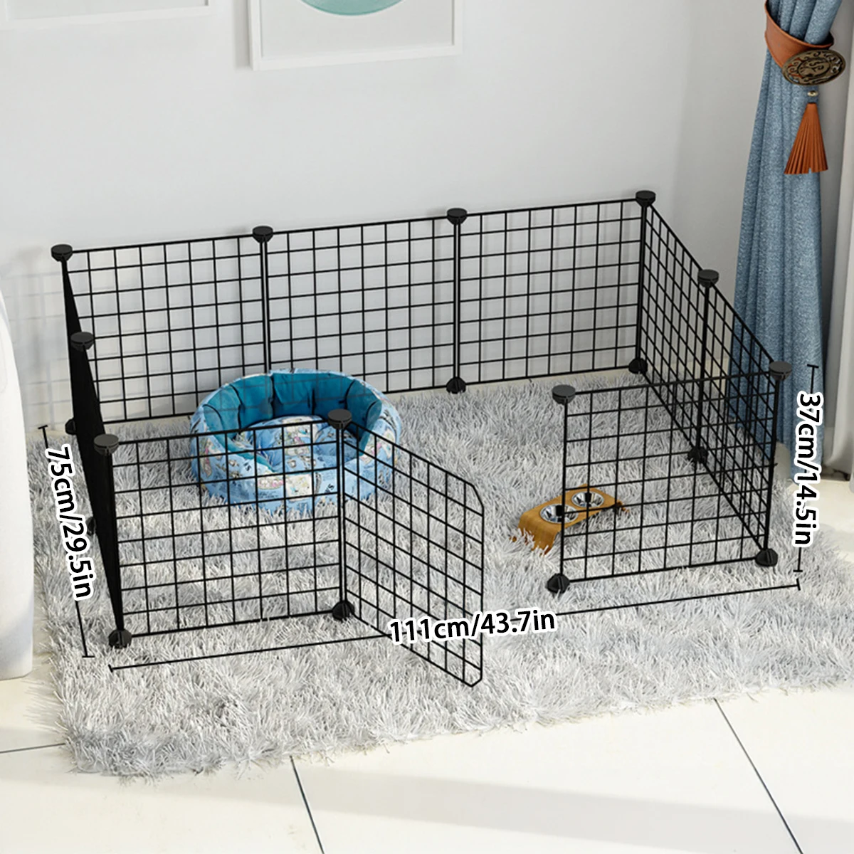 Dog cage Wire mesh fence indoor teddy animal escape barrier