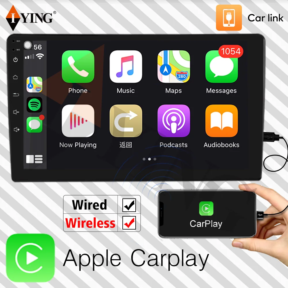 IYING راديو ستيريو للسيارة Carplay مع بلوتوث أبلز Carplay شاشة تعمل باللمس الصوت والفيديو الأقراص الدوارة استقبال رئيس وحدة مرآة #3
