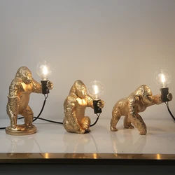 King Kong Gorilla Decoração Interior Lâmpada, Animal Candeeiro De Mesa, Pequena Lâmpada De Noite, Artesanato Criativo, Resina Decoração