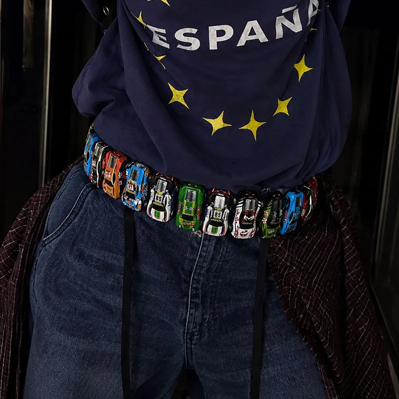 Funny Quirky Sports Car Model Belt Creative Niche Punk Style Waist Chain Fashion Belt Versatile Accessories