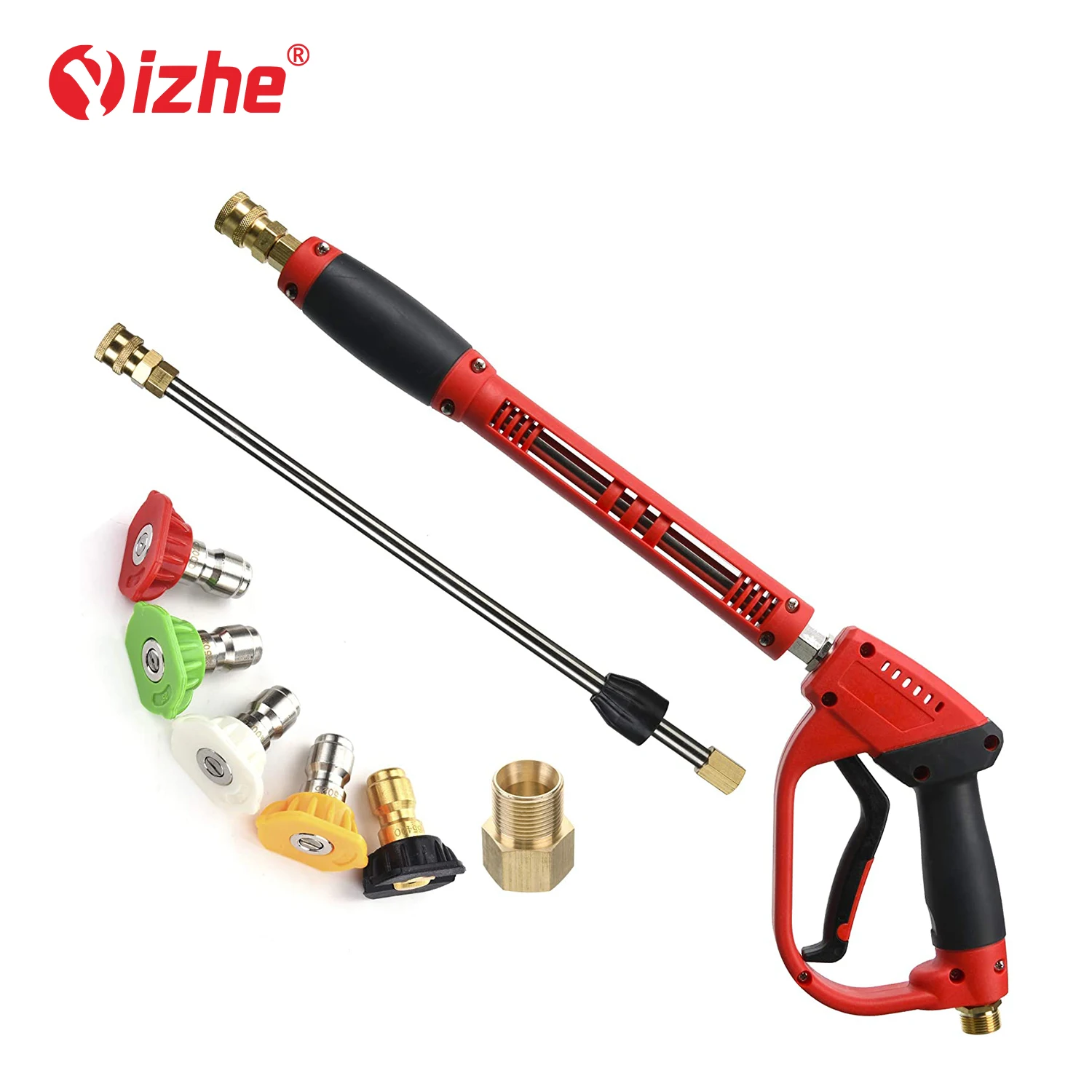 

5000 PSI High Pressure Washer Gun and Lance Wand Attachment Car Washer With 5 Wash Nozzle Tips