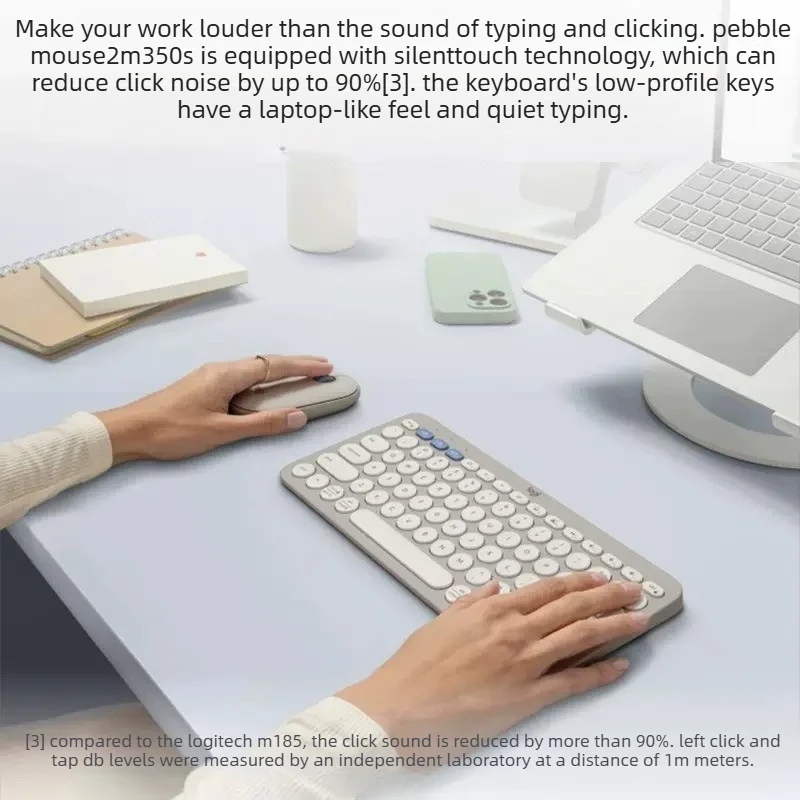 Logitech Pebble 2 Combo Ultra Slim Silent Wireless Keyboard & Mouse Set Bluetooth Logi Bolt Dual Mode Multi-device Switch