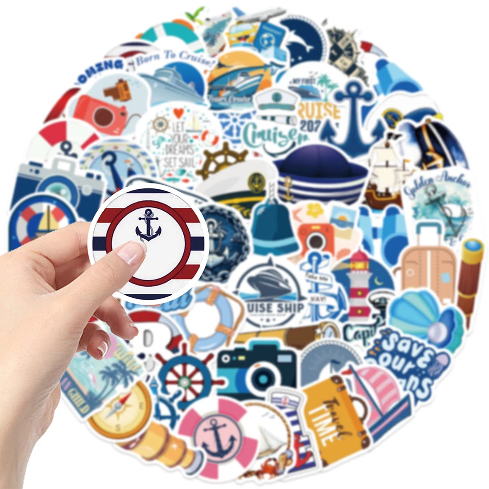 10/30/62 sztuk Cartoon żeglarstwo naklejki podróżne żeglarstwo Graffiti naklejka na notebooka bagaż Laptop telefon fajne naklejki winylowe zabawki