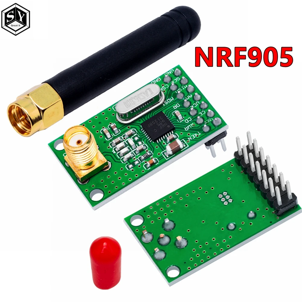 وحدة إرسال واستقبال لاسلكية NRF905 ، لوحة استقبال مع هوائي FSK GMSK ، طاقة منخفضة 433 868 915 ميجا هرتز