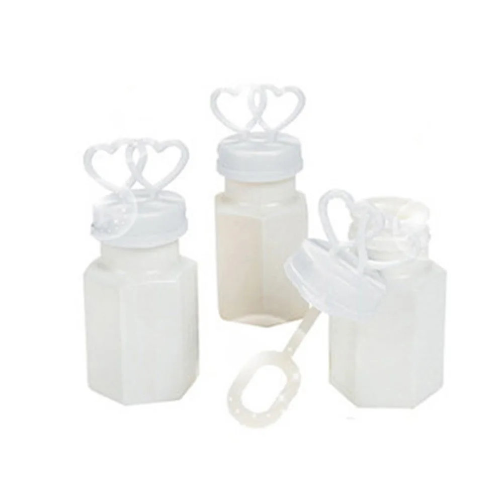 24 pezzi di bastoncini di bolle a doppio cuore, bottiglie vuote, bomboniere in plastica per matrimoni, compleanni, tubi dal design creativo