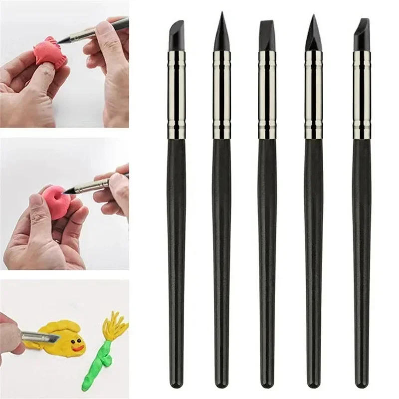 

5PCS Silicone Clay Sculpting Tool For Brush Modeling Dotting Nail Art Pottery Clay Tool New DIY Carving Sculpting Tools 2024