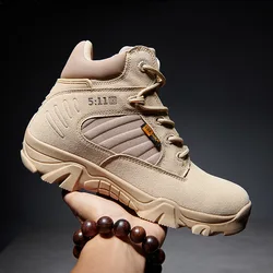 New Men Tactical Boots Army Boots Mens Military Desert Waterproof Work Safety Shoes Climbing Hiking Shoes Ankle Men Outdoor