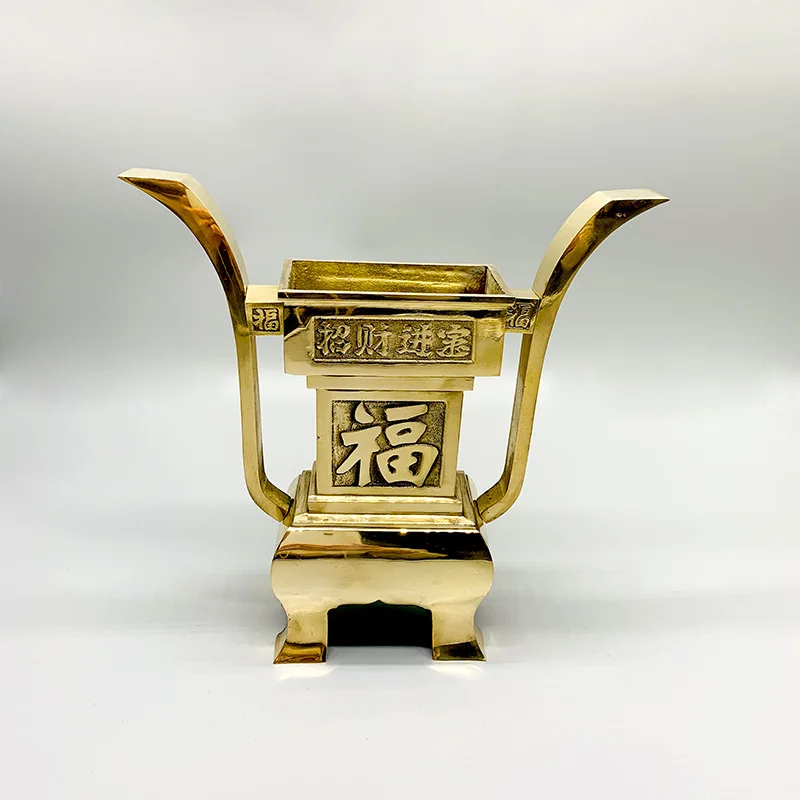Brass Incense Burner Buddhist Ancestral Hall Supplies Temple Five Offerings Ornaments Set