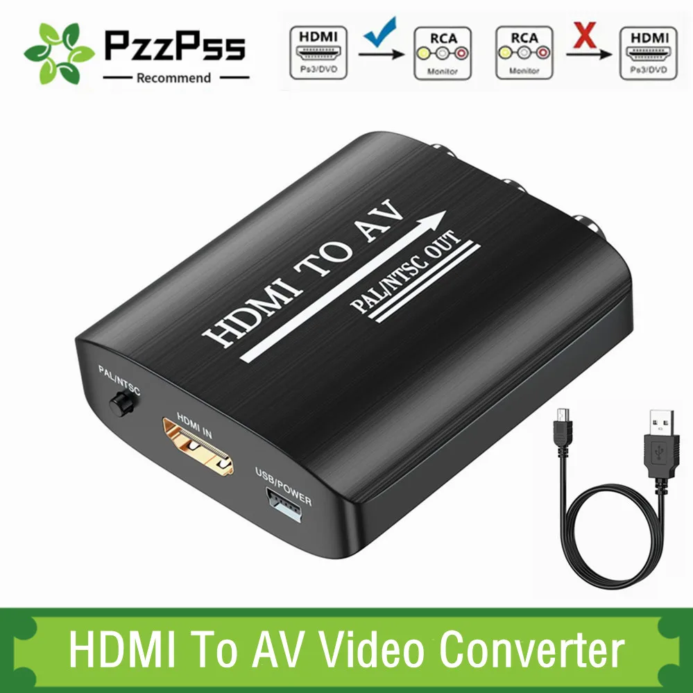 Адаптер-преобразователь HDMI-совместимый с AV RCA CVSB L/R 1080P