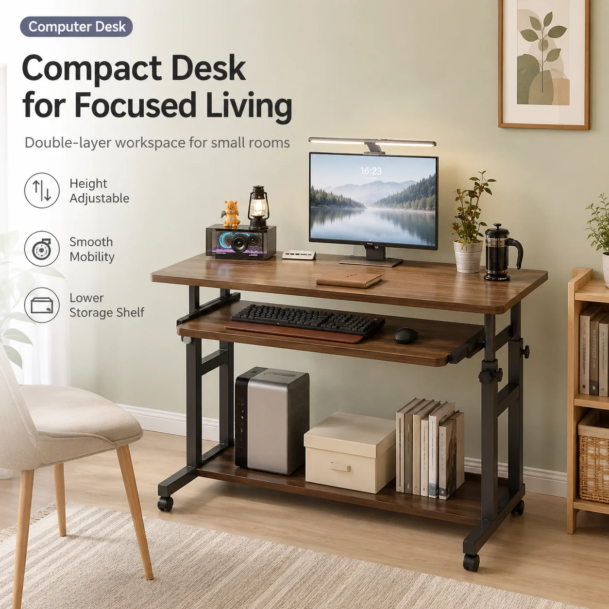 AOLIVIYA Small Apartment Home Laptop Table Removable Bedroom Bedside Simple Desk Sofa Side Lifting Computer Table