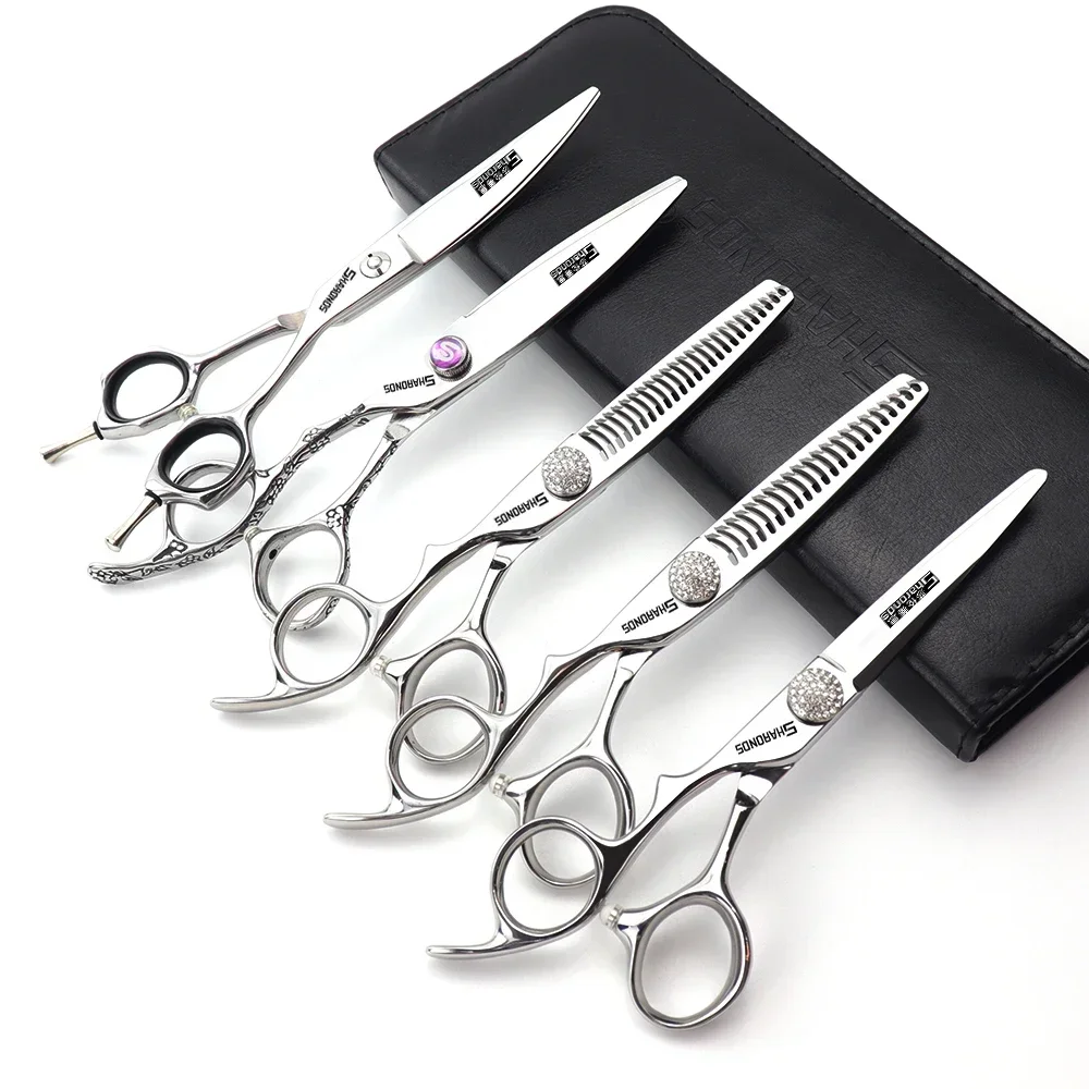 

SHARONDS Hairdressing Professional Scissors 6 Inch Japanese 440C Steel Dedicated Hair Clipper Barber Thinning Hair Cutting Tools