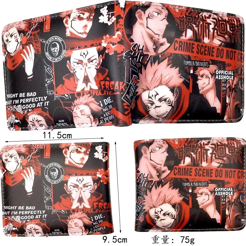 Cartoon Jujutsu Kaisen Satoru Gojo Bifold Short Men\'s Wallets Itadori Yuji Fushiguro Megumi Women Card Holders Coin Purse